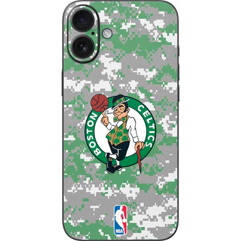 NBA Boston Celtics Digi Camo iPhone 16 Plus Skin